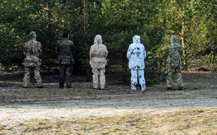 Various camouflage suits