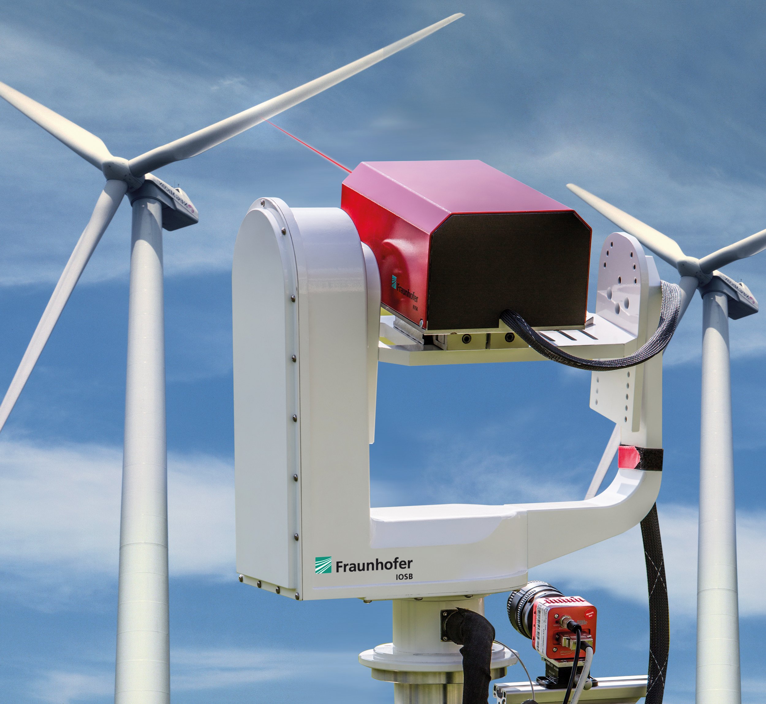 Laser Doppler Vibrometry on Wind Turbines Vibrometry measurement setup with laser on a pan-tilt head