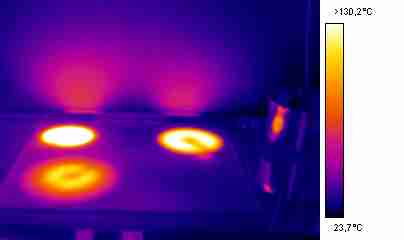 Thermal image signature of a hotplate